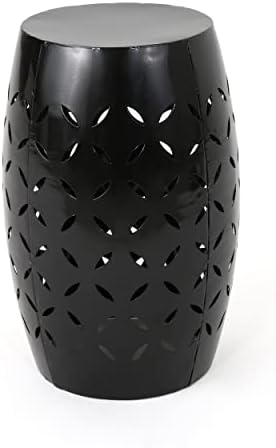 Christopher Knight Home Jorell Kapalı Dantel Kesim Demir Vurgulu Masa, Siyah, 12,25 inç x 12,25 inç x 17,75 inç
