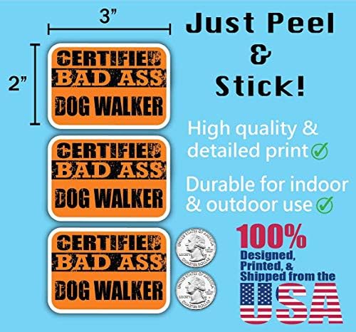 (x3) sertifikalı Kötü Eşek Köpek Yürüteci Çıkartmalar / Serin Komik Meslek İş Kariyer Hediye Fikri / 3M Sticker Vinil Çıkartması