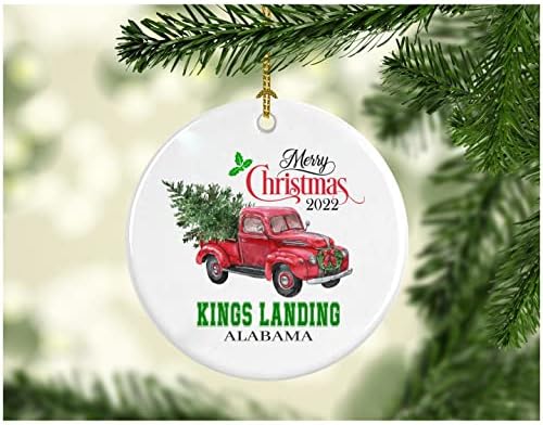 Noel Dekorasyon Ağacı Mutlu Noeller 2022 Kings Landing Alabama Süsleme Komik Hediye Bir Aile olarak Noel Tatili Yeni Evimizde