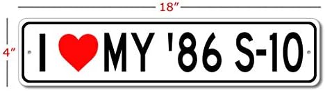 1986 86 Chevy S-10 Arabamı Seviyorum Alüminyum Tabela, Garaj Duvar Dekoru, Man Cave Tabela-4x18 inç
