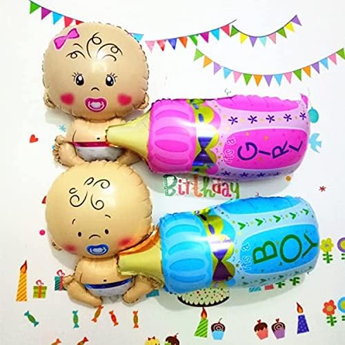 8 adet Bebek Duş balon Süslemeleri Bu Bir Kız Folyo Balon Pembe Biberon Taç Bebek Arabası Karşılama için Aşk ve Yıldız Helyum
