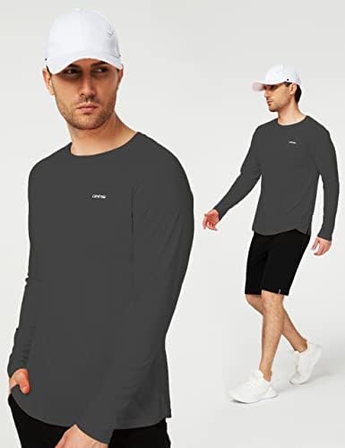 Cami Mia Erkek Uzun Kollu Güneş Koruma Gömlek, Güneş Gömlek Erkekler için UPF 50 + SPF T-Shirt için Balıkçılık, Koşu, Yürüyüş