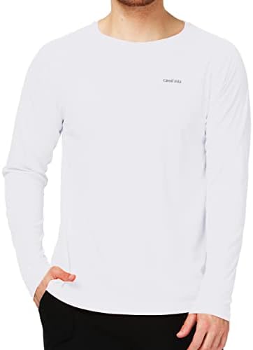 Cami Mia Erkek Uzun Kollu Güneş Koruma Gömlek, Güneş Gömlek Erkekler için UPF 50 + SPF T-Shirt için Balıkçılık, Koşu, Yürüyüş