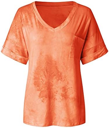 Gömlek Kadınlar için Moda Rahat Artı Boyutu Yaz Kısa Kollu Nefes Rahat Degrade T-Shirt Kare Boyun