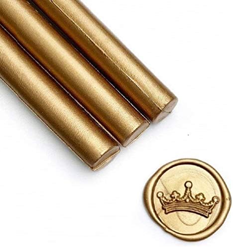 UNIQOOO Mailable Tutkal Tabancası Sızdırmazlık Wax Sticks için Wax Seal Damga-Metalik Antik Altın, Düğün Davetiyeleri için