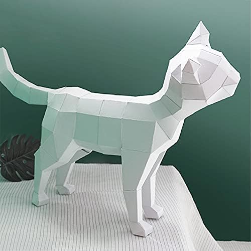 WLL-DP 3D Eğik Kafa Kedi Origami Bulmaca kendi başına yap kağıdı Heykel El Yapımı Oyun Kağıdı Modeli Yaratıcı Kağıt Zanaat