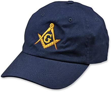 Altın Kare ve Pusula İşlemeli Masonik Fırçalanmış Dimi Yapılandırılmamış Şapka