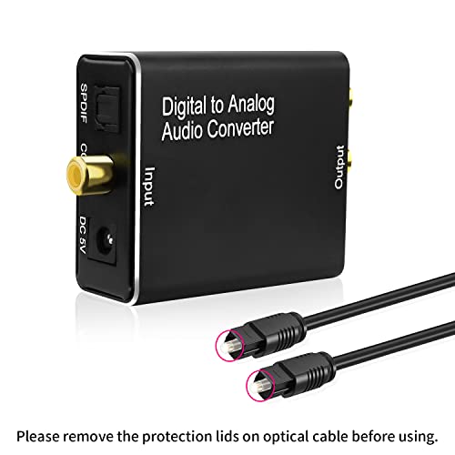 Giveet Dijital Analog Ses Dönüştürücü, DAC Dijital SPDIF Optik (Toslink) Analog L / R RCA & 3.5 mm AUX Stereo Ses Adaptörü