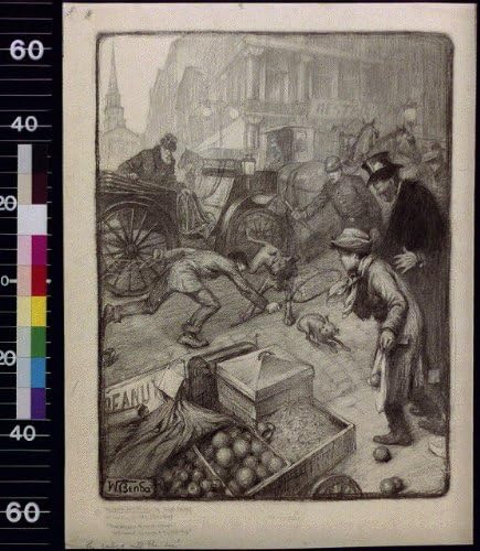Tarihsel Bulgular Fotoğraf: Tony Portakal Torbasını Düşürdü, Küçük Köpek, Wladyslaw Benda, 1904?, Taşıma, Pazarı