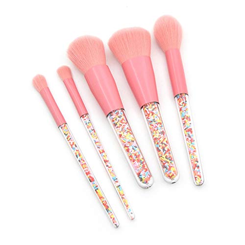 Kozmetik Set renkli 5 şeffaf fırça sapı granül plastik Adet fırça Kore makyaj