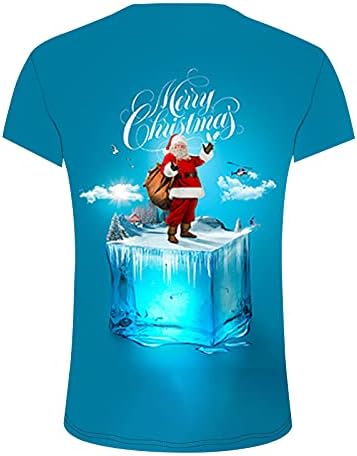 XXBR Noel T-Shirt Mens için, asker Kısa Kollu 3D Noel Noel Baba Baskı Crewneck Tee Tops Egzersiz Casual Gömlek