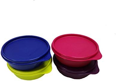 Aspiration's Tupperware Buddy Bowl Plastik Kap Seti, 300ml(4'lü Set) (Renk Doluluk Durumuna Göre Değişebilir) Ücretsiz Yumuşak