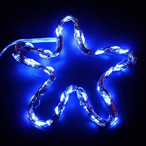 Yosoo 5 adet dize peri ışık, 4 m 40 LEDs bakır tel akülü dize peri ışık noel düğün lamba DIY (mavi)