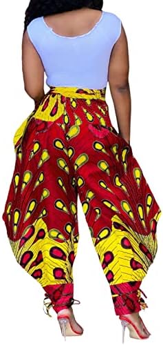 Voghtıc Kadınlar Casual Afrika Baskı Harem Pantolon Hippi Gevşek Geniş Bacak Salonu Pantolon