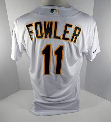 2019 Oakland A'nın Atletizm Dustin Fowler 11 Oyunu Verilen Beyaz Forma 150 P 602-Oyun Kullanılmış MLB Formaları