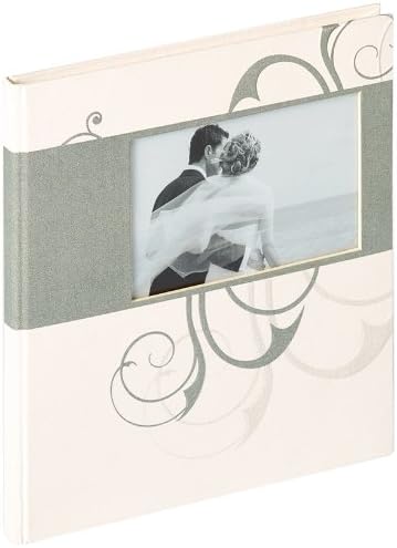 Walther Design GB-134 Lamine Kuşe Kağıtlı, Kabartmalı, Kişisel Resminiz için kalıp Kesimli Romantik Düğün Ziyaretçi Defteri,