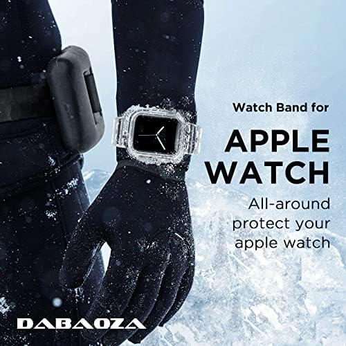 DABAOZA için Uyumlu Temizle apple saat bandı 45mm 44mm 42mm 41mm 40mm 38mm Ultra, erkek Kadın saat kayışı Kılıf ile Spor