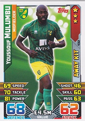 Maç Attax 2015/ Youssouf Mulumbu Norwich City Deplasman Takımı Takas Kartı 15/16