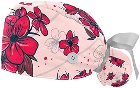 Düğmeler ve Ter Bandı ile IROLSKDNFH Çalışma Kapağı, Kadınlar için Elastik Bandaj Kravat Geri Şapkalar