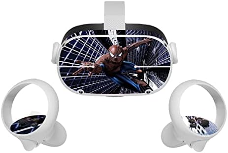 DuyThaibroshop Kırmızı Örümcek Kahraman Film Oculus Quest 2 Cilt VR 2 Skins Kulaklık ve Kontrolörleri Sticker Koruyucu Çıkartma