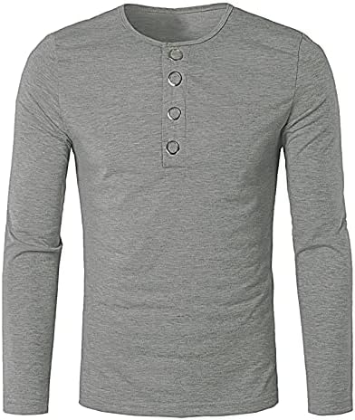 Xiloccer erkek Düğme Aşağı Gömlek Casual Gömlek Erkekler için uzun kollu erkek gömlek Slim Fit T Shirt Egzersiz Ekip Boyun