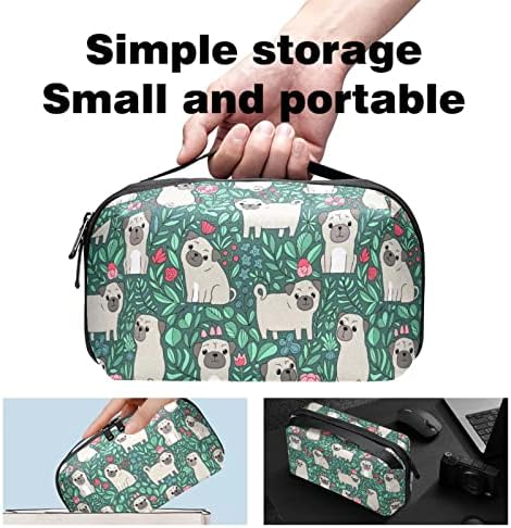 Kozmetik Çantası, Sevimli Ferah Makyaj Çantaları Seyahat güzel pug köpekler çiçekler makyaj çantası Aksesuarları Organizatör