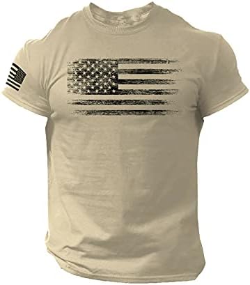 RUİRUİLİCO Vatansever T Shirt Erkekler için Amerika Bayrağı Yaz Rahat Kısa Kollu Gevşek Fit Grafik Bluzlar Gömlek