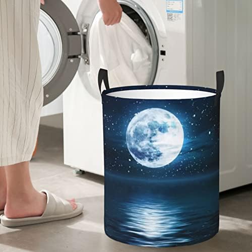 Gece Gökyüzü Baskı Büyük çamaşır kollu sepet Katlanabilir Su Geçirmez çamaşır sepeti Yatak Odası, Banyo Orta