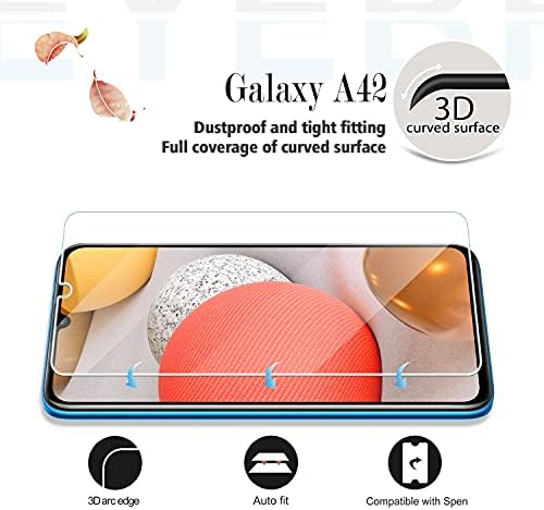 YEYEBF tarafından Galaxy A42 HD Temizle Temperli Cam Ekran Koruyucu + Kamera Lens Koruyucuları, [2+2 Paket] [3D Cam] [Kabarcıksız]