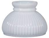 B & P Lamp® Vintage Tarzı Masa Lambaları için Saf Beyaz Camdan 6 Kasalı Beyaz Cam Nervürlü Öğrenci Gölgesi