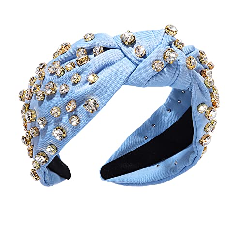 Kadınlar için kristal Düğümlü Kafa Bandı Kristal Süslenmiş Geniş Üst Düğüm Kafa Bandı kadın Moda Kafa Bantları saç aksesuarları