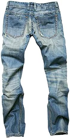 Erkek Yırtık Kot, Sıkıntılı Tahrip Slim Fit Düz Bacak Kot Pantolon Delikli Sokak Tarzı Pantolon