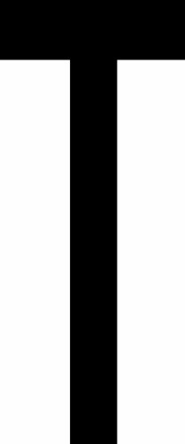 Aviditi T Vinil Depo Mektup Etiketleri / Çıkartmalar, 4” x 2 1/8, Siyah / Beyaz, (50'li Paket Etiket)