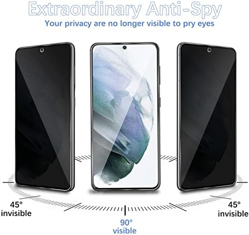 Nıxınıoo 2 Paket Gizlilik Ekran Koruyucu Samsung Galaxy S21 5G ile 2 Paket Kamera Lens Koruyucu, Anti Casus Anti Peep 9H