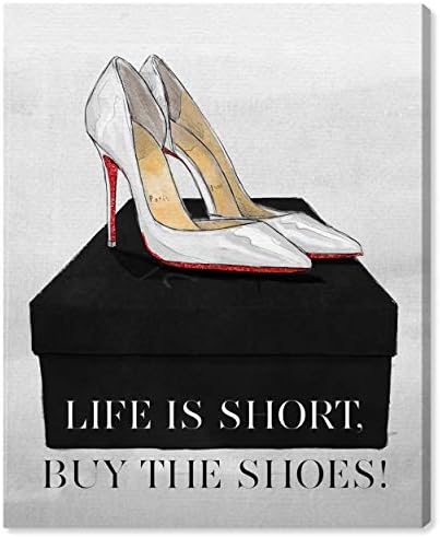 Oliver Gal Sanatçı A. Ş. Moda ve Glam Duvar Sanatı Tuval Baskılar 'Hayat Kısa Satın Ayakkabı Ev Dekorasyonu, 20 x 24, Beyaz,
