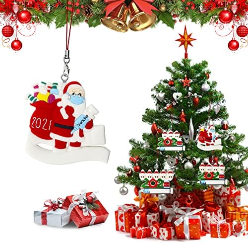 Noel Baba Maskesi Süsleme 2021, Kişiselleştirilmiş Noel Baba Noel Süsleri Hediye Çuvalı Taşıma, Yazı Kalemi ile Noel Ağacı