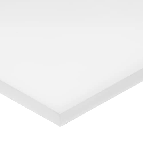 Delrin Asetal Homopolimer Plastik Çubuk, Beyaz, 1/4 inç Kalınlığında x 4 inç Genişliğinde x 12 inç Uzunluğunda