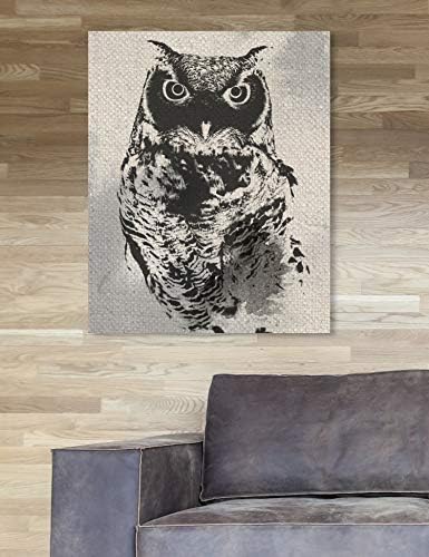 Oliver Gal Sanatçı A. Ş. Hayvanlar Duvar Sanatı Tuval Baskılar 'Baykuş Silueti' Ev Dekoru, 20 x 24, Siyah, Kahverengi