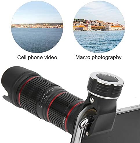 ZRQYHN 5 in 1 Lens Kiti 12.8 X Cep Telefonu Telefoto Lens + Geniş Açı + Balıkgözü + Makro Lens, oyun İzlemek için Sahne Konseri