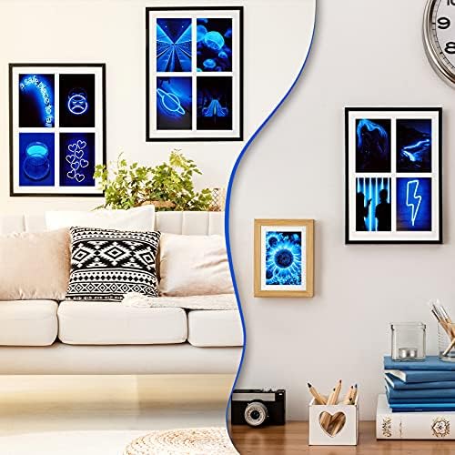 Ctosree 50 Parça Mavi Neon Estetik Resimler Duvar Kolaj Kiti Neon Mavi Indie Odası Dekor Fotoğraf Koleksiyonları Kolaj Yurt
