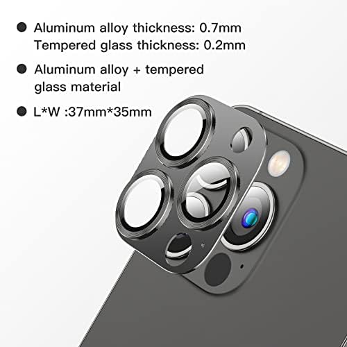 Auleegeı [2 Paket] iPhone 13 Pro 6.1 inç ile Uyumlu Kamera Lens Koruyucusu＆ iPhone 13 Pro Max 6.7 inç [9H Premium Temperli