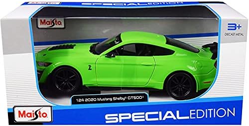 Pres döküm araba w / Vitrin-2020 Ford Mustang Shelby GT500, Parlak Yeşil-Maisto 31532GN - 1/24 Ölçekli pres döküm model oyuncak
