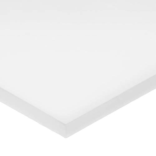 Delrin Asetal Homopolimer Plastik Çubuk, Beyaz, 3/4 inç Kalınlığında x 1 inç Genişliğinde x 12 inç Uzunluğunda