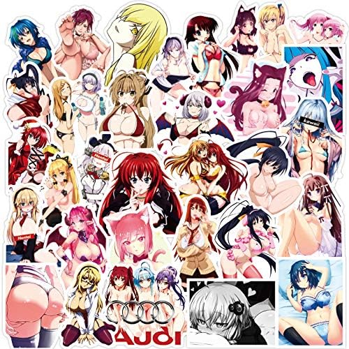 100 adet Anime Seksi Kız Dizüstü Çıkartmalar, Yetişkin için Seksi Pinup Kız Çıkartmalar, su geçirmez Çıkartmalar Çıkartmalar