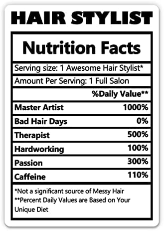 Saç Stilisti Beslenme Gerçekleri Komik Etiket-3 laptop etiketi - Su Geçirmez Vinil Araba, Telefon, Su Şişesi-Saç Stilisti