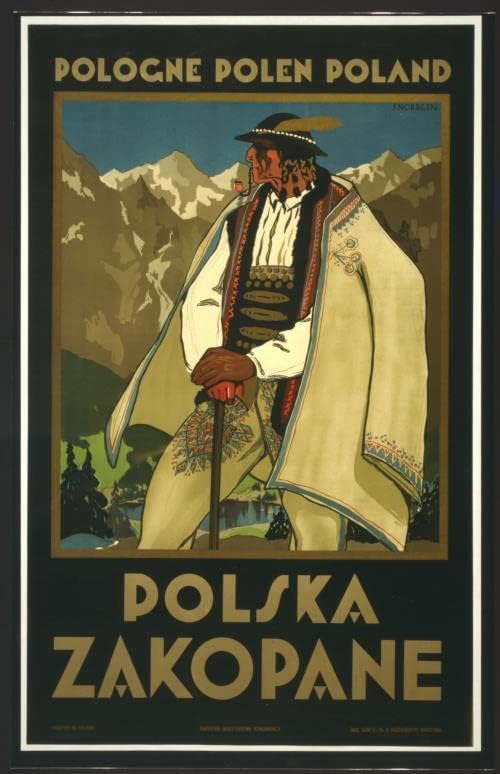 Tarihselfindings Fotoğraf: Polska, Zakopane, c1925,Erkek,Polonya, Geleneksel Kıyafetli Highlander