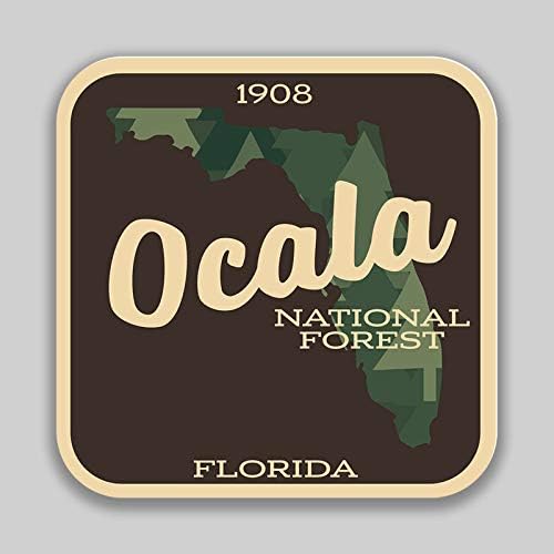 JMM Sanayi Ocala Ulusal Orman Florida Vinil çıkartma Araba Pencere Tampon 2-Pack 4 İnç 4 İnç Premium Kalite UV Koruyucu Laminat