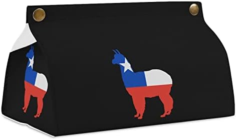 Şili Bayrağı Lama Doku Kutusu Kapağı PU Deri Doku kutu tutucu Dikdörtgen kutu mendil Kılıfı Kağıt Organizatör
