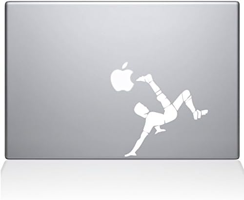 Çıkartma Guru Futbol Bisiklet Kick MacBook Çıkartması Vinil Sticker-13 MacBook Pro ( ve Daha Yeni) - Beyaz (1178-MAC-13X-W)