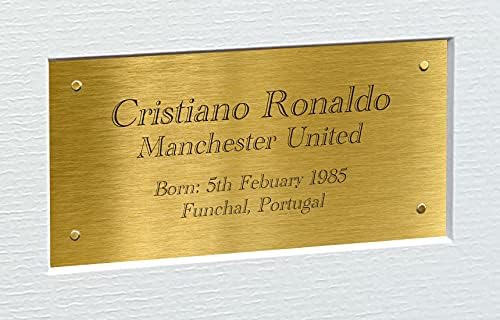 Kitbags & Dolap 12x8 A4 Cristiano Ronaldo Manchester United İmzalı İmza Fotoğraf Fotoğraf Resim Çerçevesi Poster Hediye Altın,